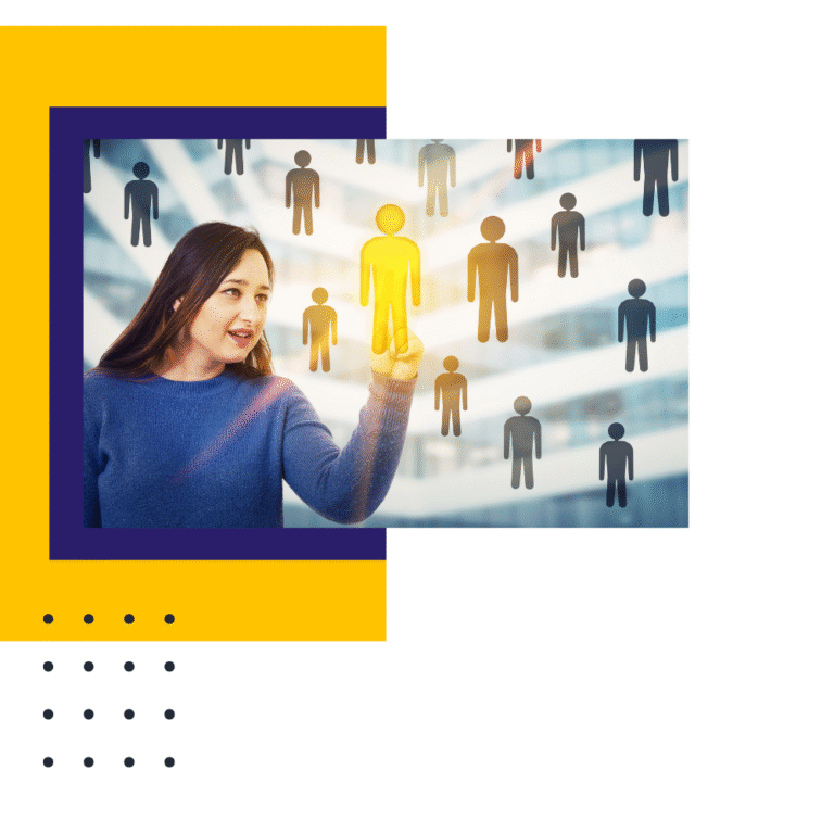 Image of woman selecting customer -Fix Your Ideal Client Profile Webinar